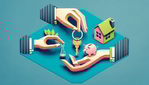 Paper art illustration depicting a prenuptial agreement questionnaire form for FormCreatorAI article