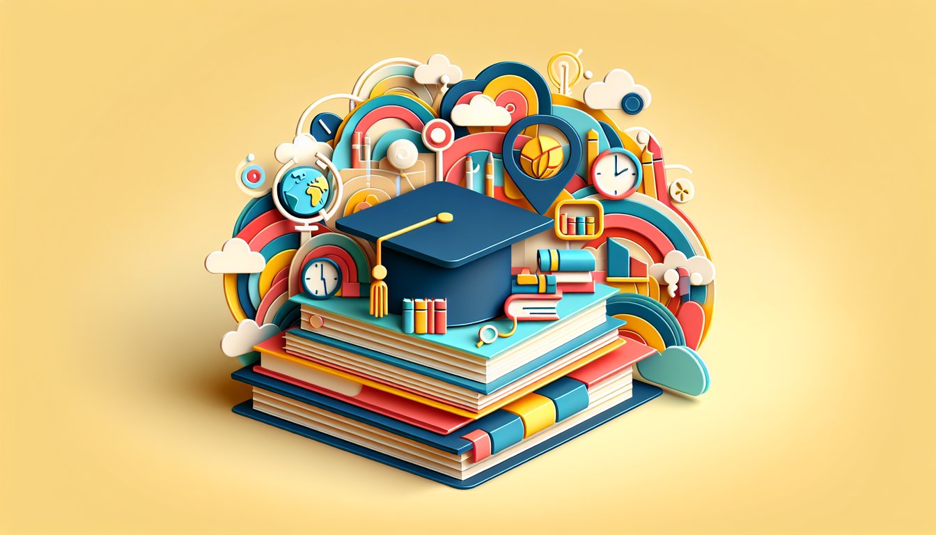 Paper art illustration depicting a school application form design for FormCreatorAI article