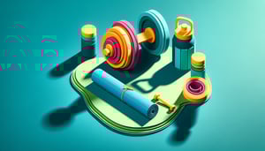 Paper art illustration showcasing a fitness center waiver form for a fitness-related article.