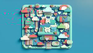 Paper art illustration featuring a playful design related to a cuddle buddy application form template