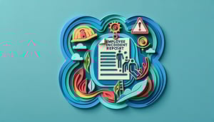 Paper art illustration representing an employee incident report form template for FormCreatorAI article