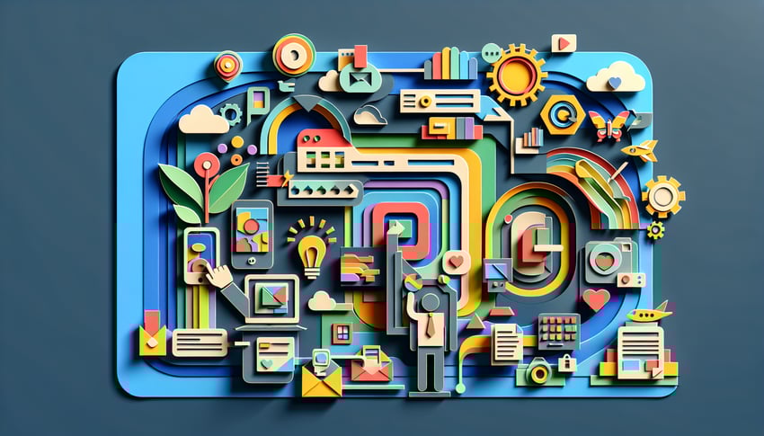 Paper art illustration showcasing a self referral form template for FormCreatorAI