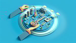 Paper art illustration representing an equipment checkout form template for FormCreatorAI article