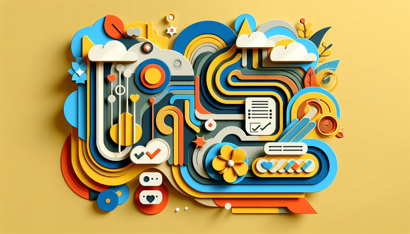 Paper art illustration depicting form length and completion rates for a research article