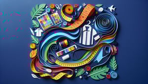 Paper art illustration featuring a custom apparel order form layout with stylish design elements.